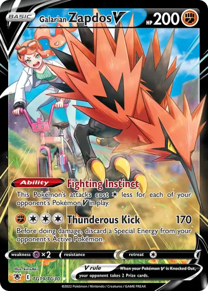Galarian Zapdos V (Astral Radiance Trainer Gallery TG19/TG30)