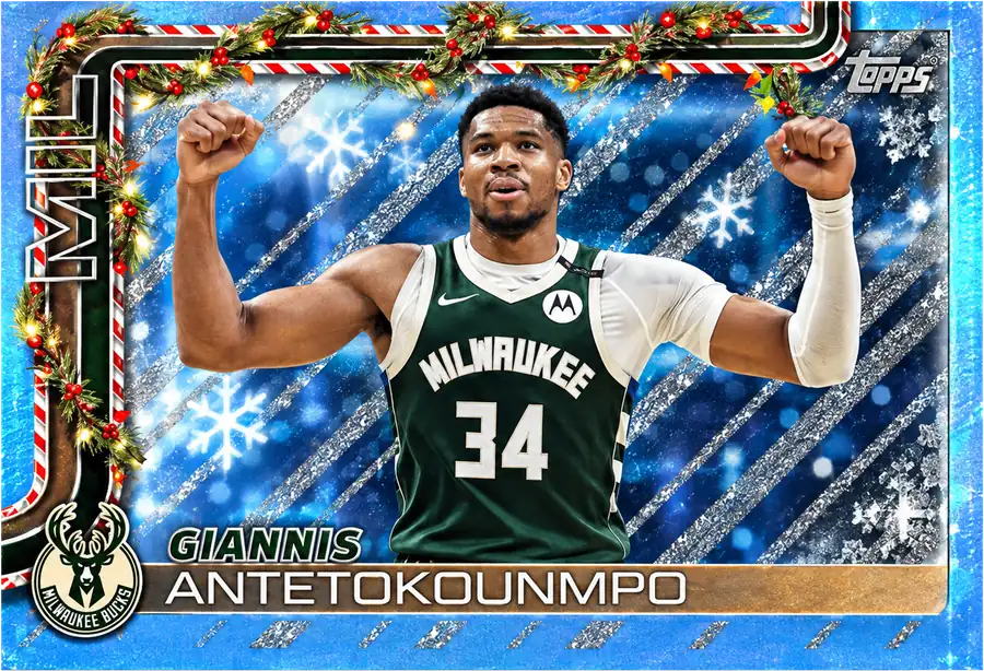 Giannis Antetokounmpo 2025-26 Topps Holiday basketbol koleksiyon kartı