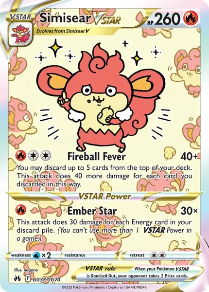 Simisear VSTAR (Crown Zenith Galarian Gallery GG37/GG70)