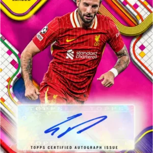 Dominik Szoboszlai 2024-25 Topps Finest UEFA imzalı futbol koleksiyon kartı